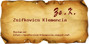 Zsifkovics Klemencia névjegykártya